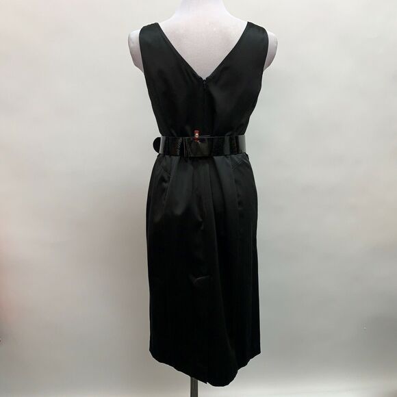 Grace Elements Women's Dress 6 Black Sleeveless with Belt V-Neck NWT - Picture 5 of 8
